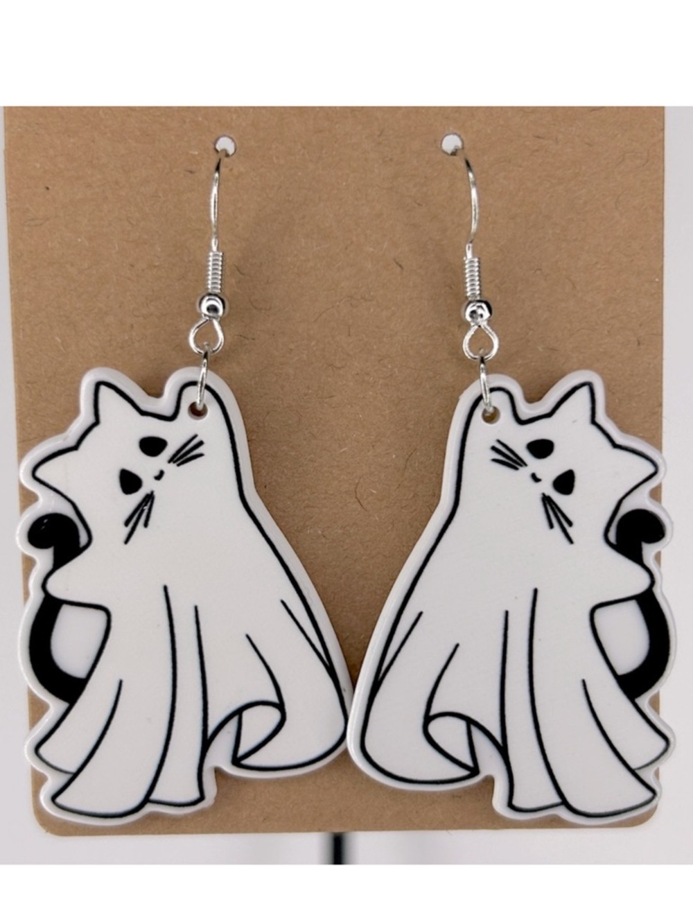 Charming Halloween Cat Ghost Acrylic Earrings Fashion Jewelry